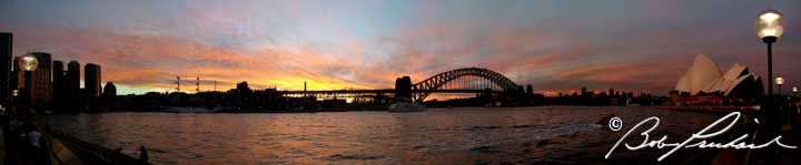 Sydney, Australia: Sydney Harbor Bridge, Opera House and City’s Edge At Sunset