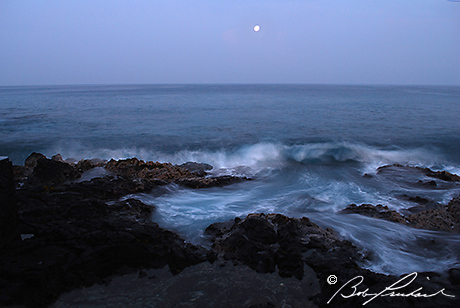 Kona Full Moon Over Waves