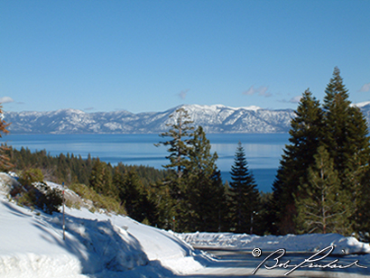 Snowy Lake Tahoe View