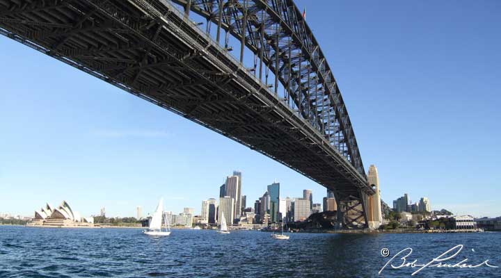 Panoramic Sydney Under Bridge Opera House